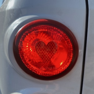 6 Hearts Reflective Taillight Sticker / Red Bicycle Reflective Stickers For Car Exterior