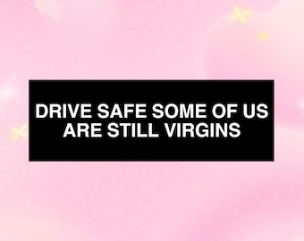 Drive Safe Some of us Are Still Virgins Bumper Sticker / Cute Car Girl Car Accessories