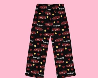 Mk4 Goodnight Red Toyota Supra Pj Stars Hearts Car Printed Pants BabeDriven Women&#39;s Pajama Pants