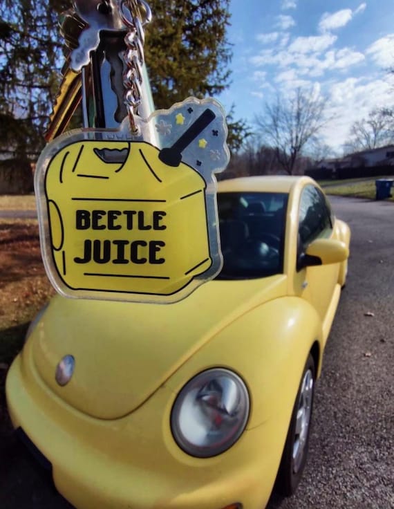 VW Beetle Juice Acrylic Keychain / Holographic Gasoline Tank Bug Car Accessories