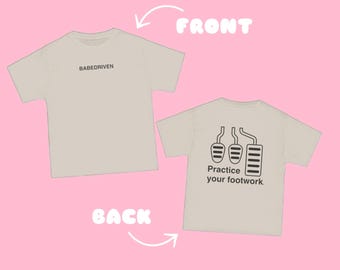 Practice Your Footwork Manual Car Tee BabeDriven White and Sand Cute Short Sleeve T-Shirt