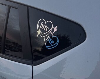 Bite Me Candy Hearts Kawaii Car Vinyl Decal / Cute Goth Heart Candy Stickers