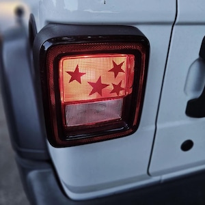 16 Assorted Stars Headlight Taillight Decals 2 Sticker Sheets Glitter Frosted Red Vinyl For Car Exterior Lights and Windows