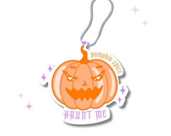 Haunt Me Orange Pumpkin With Pumpkin Spice Scent Car Air Freshener / Kawaii Goth Air Fresheners