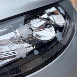 18 Assorted Sakura Headlight Taillight Decals 2 Sticker Sheets Glitter Frosted Red Vinyl For Car Exterior Lights and Windows image 2