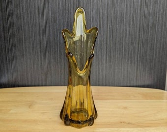 Mid Century vintage swung bud vase 1960's decorative glass MCM Art Glass vase 5 finger vase mcm