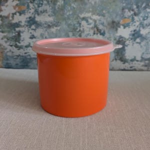 Vintage retro Tupperware orange storage clear lid kitchenware Retro storage container 1970s home