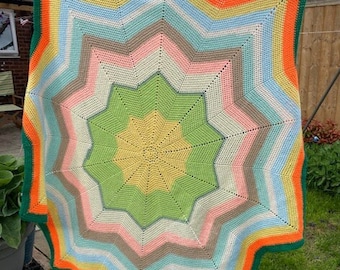 Vintage crocheted blanket retro vintage crocheted blanket unusual