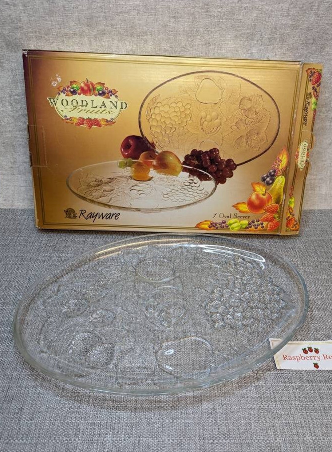 Retro Vintage Glass Serving Platter Rayware Glass Serving Etsy UK