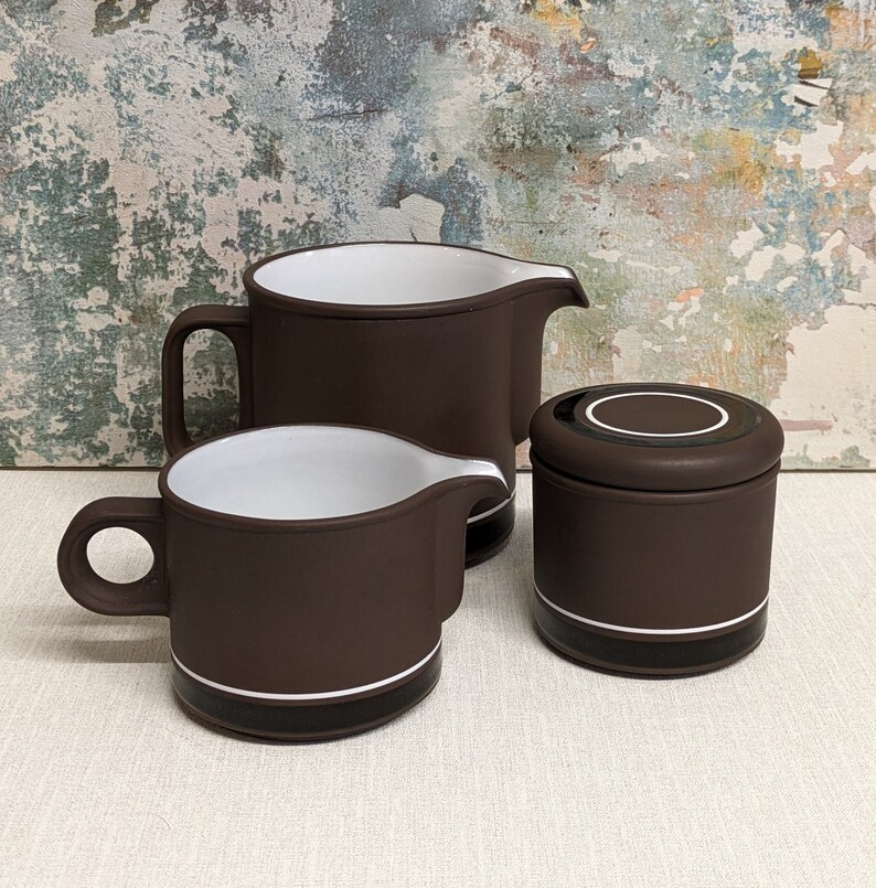 Hornsea contrast jug milk jug creamer jug Hornsea pottery jugs sugar bowl salt and pepper pots image 7