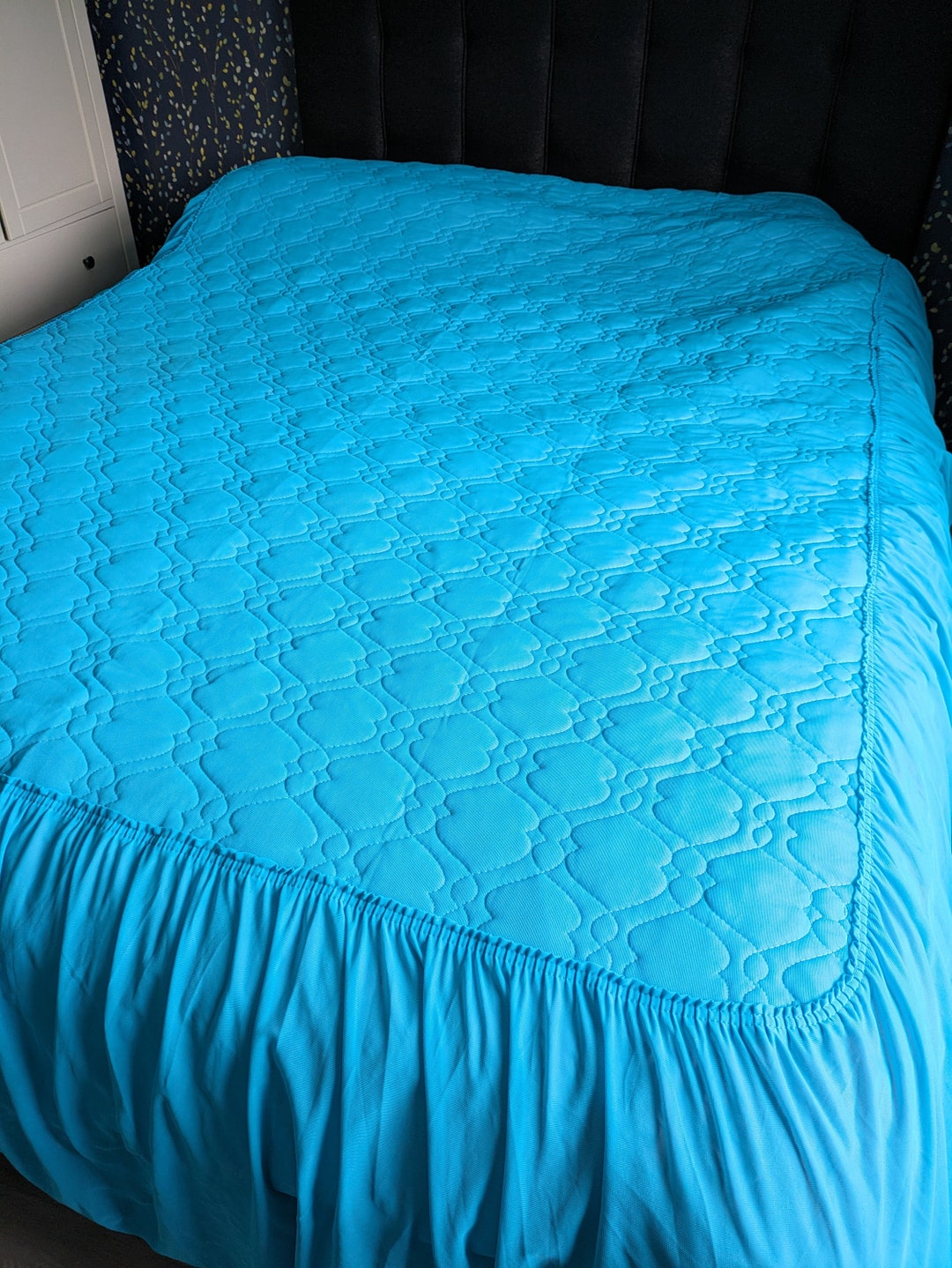 Nylon Bedspread Vintage Blue Bedspread Bed Over Retro Blue Nylon Easy