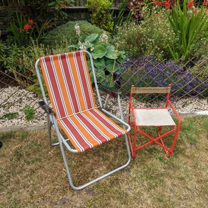 Vintage child's directors chair child's chair garden chair vintage 1950's prop canvas chair folding chair beach holidays vintage