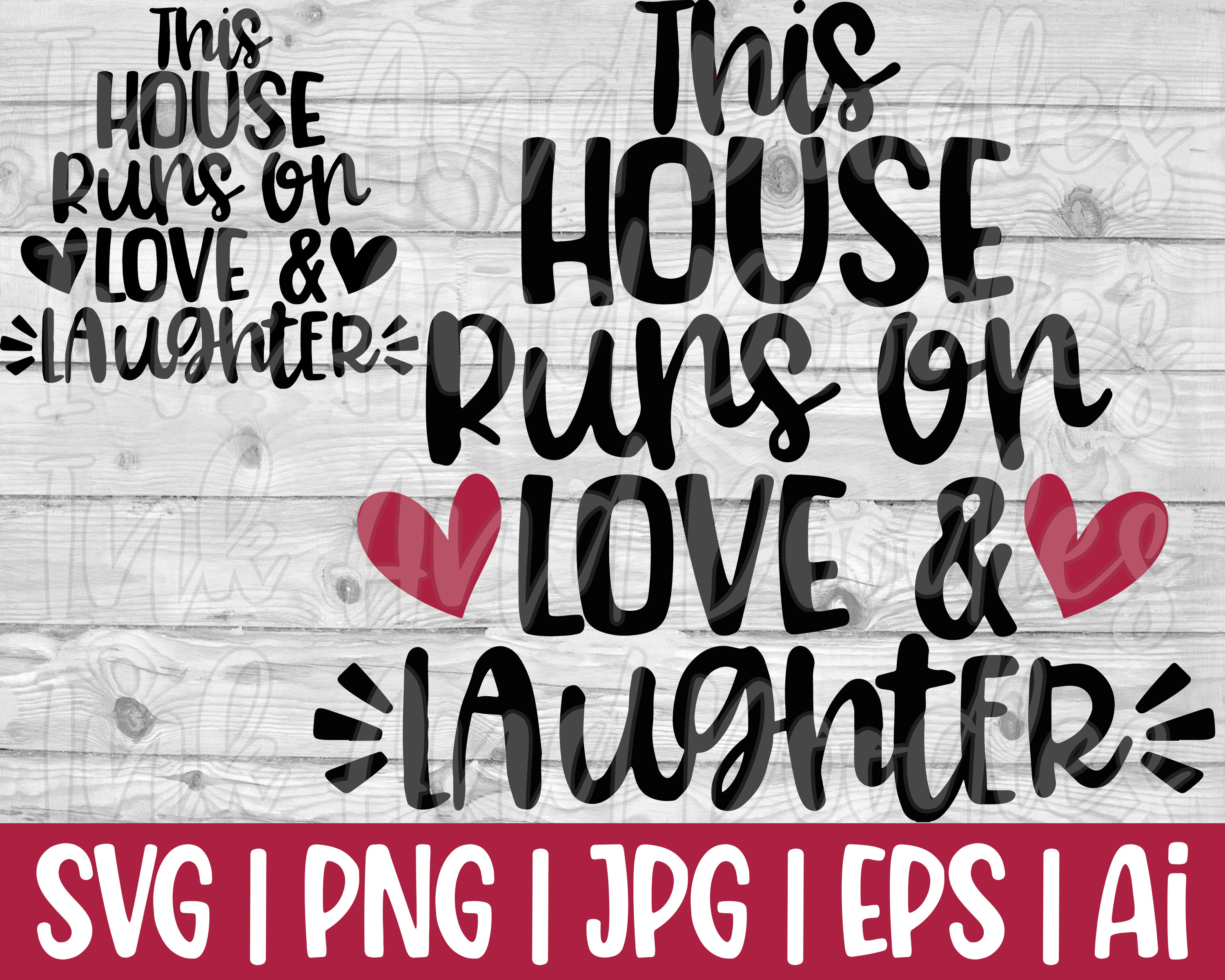 This House Runs On Love & Laughter Svg Home Decor Kitchen | Etsy