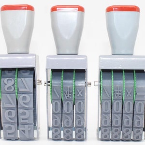 Numbers Digit rotary stamp 2 / 3 / 4 / 5 / 6 rows , Digital Numbers , height 11 / 12mm