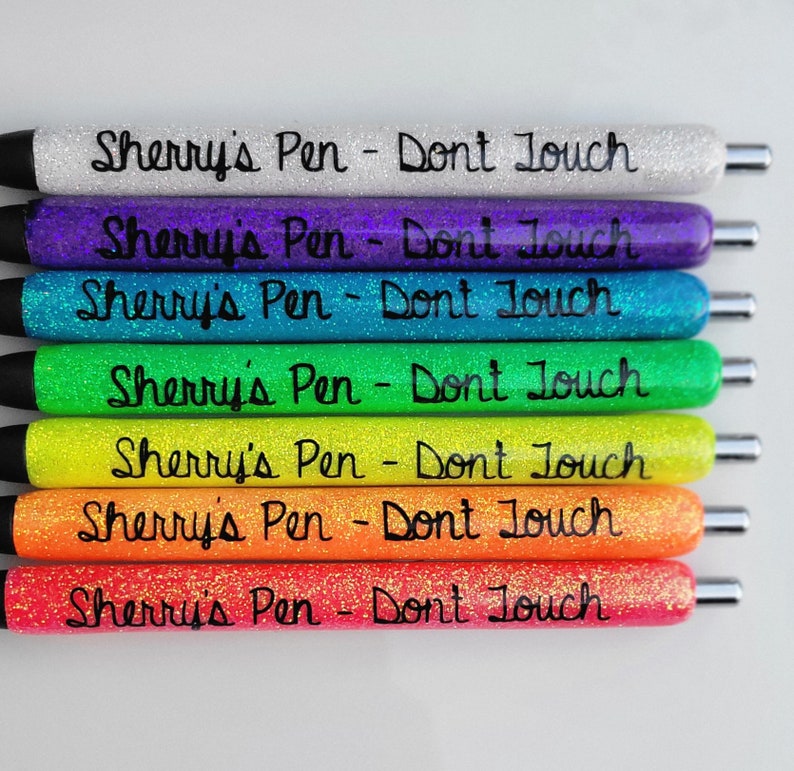 Glitter Pens Cus Word Pens Days of the Week Pens Epoxy Etsy