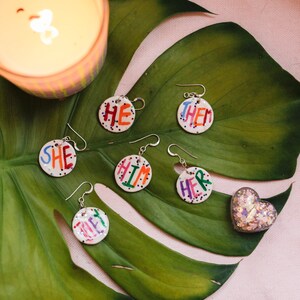 Pronoun Earrings