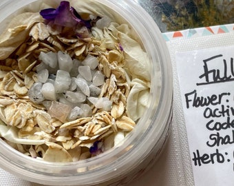 Exfoliante corporal de manos de luna llena, exfoliante de sal de azúcar, exfoliante, sal rosa del Himalaya, aceite de coco, exfoliante artesanal, exfoliante natural