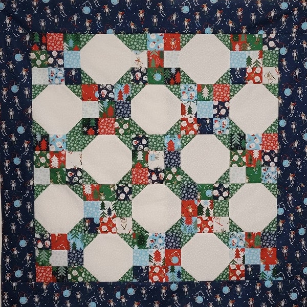 Unfinished "Jolly Season Snowball" Quilt Top (Wallhanging/lap size)