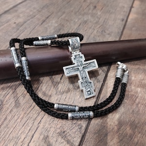 Christelijk-orthodox kruisbeeld Jezus kruis ketting Jezus kruis hanger religieuze mannen hanger zilveren christelijke sieraden religieuze hanger:
