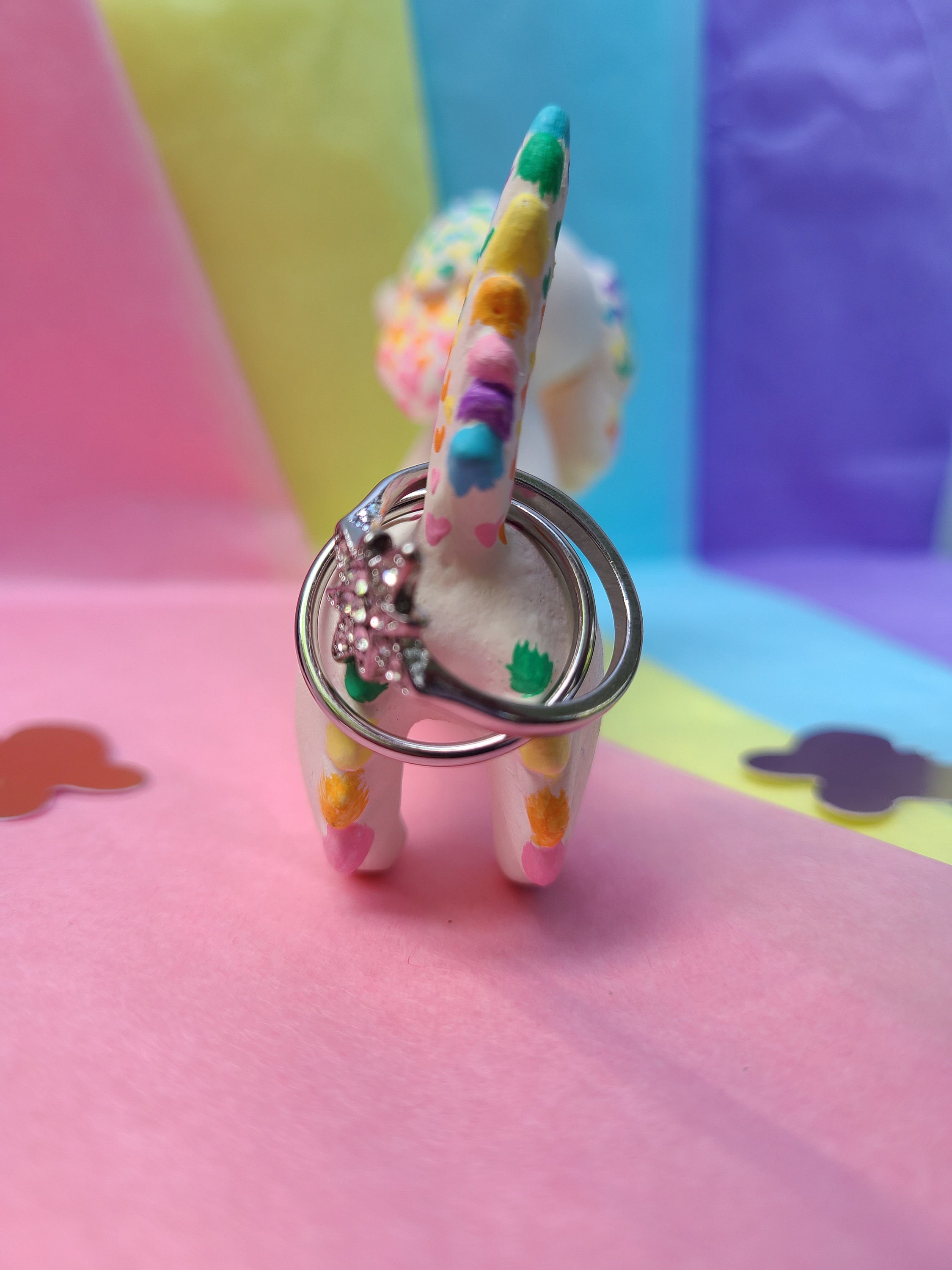 Pastel rainbow dachshund ring holder Wiener dog jewelry Etsy
