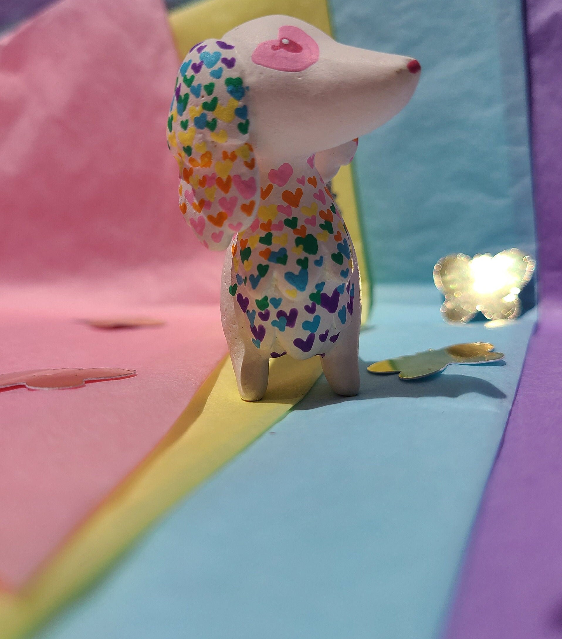 Pastel rainbow dachshund ring holder Wiener dog jewelry Etsy