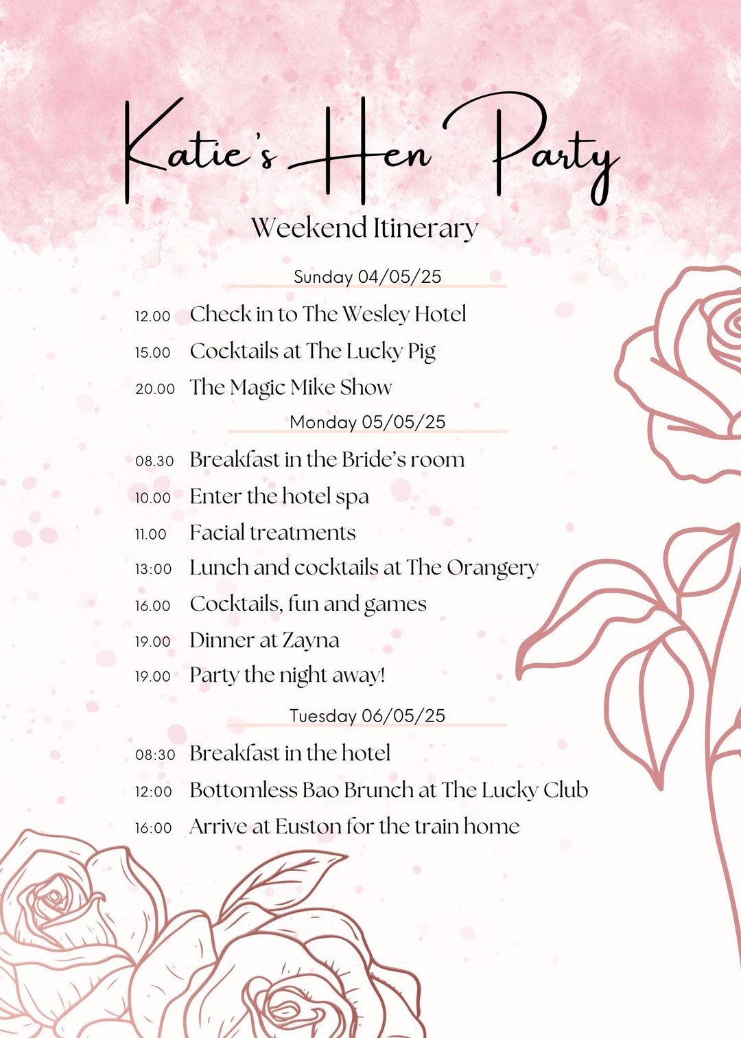 Canva Editable Hen Party Packing List Itinerary Pink Roses Etsy UK canva-editable-hen-party-packing-list-itinerary-pink-roses-etsy-uk