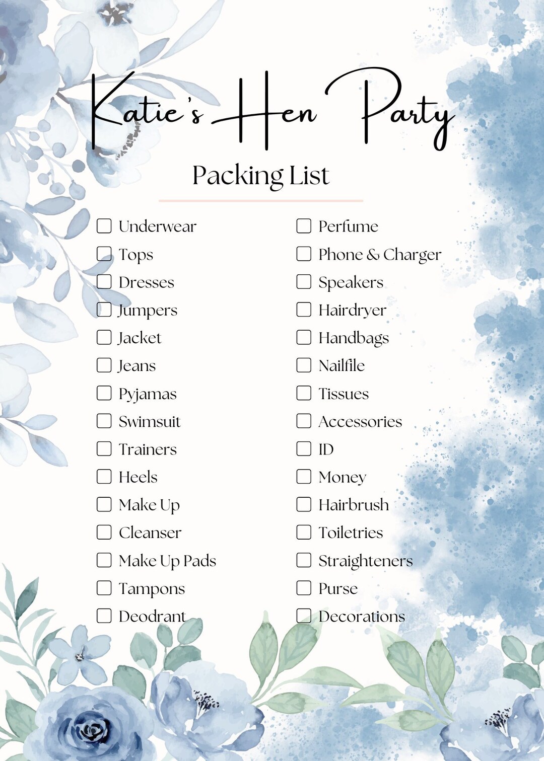 Canva Editable Hen Party Packing List Itinerary Blue Flowers Etsy canva-editable-hen-party-packing-list-itinerary-blue-flowers-etsy