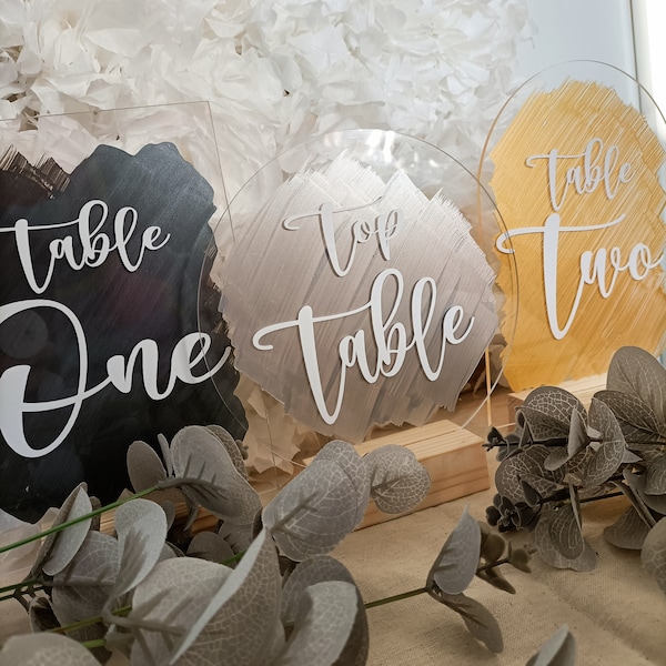 VINYL ONLY Wedding vinyl table numbers stickers decal for seating plan to fit Hobbycraft acrylic round square hexagonal arch sign
