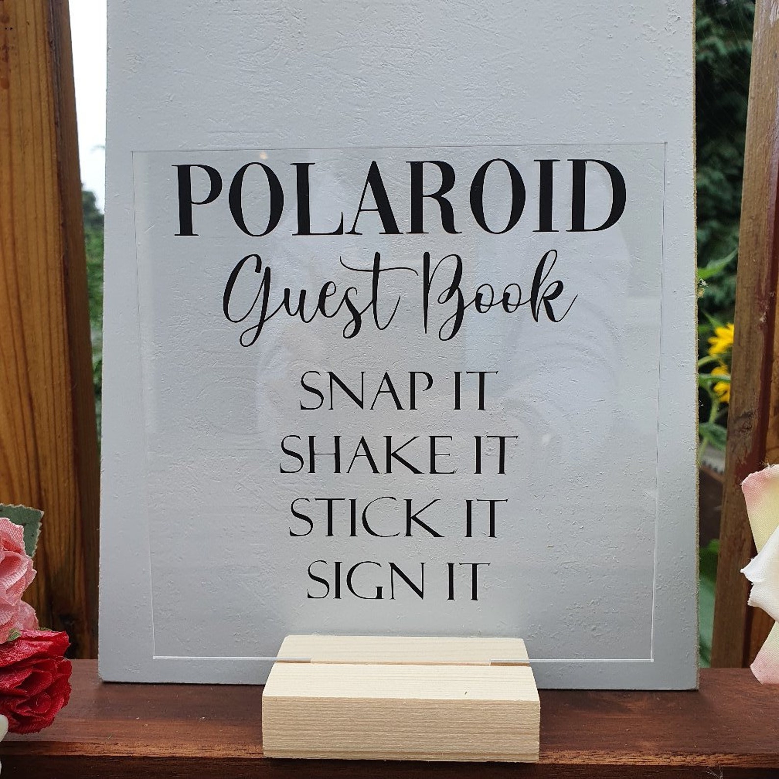 Polaroid Guest Book Acrylic Vinyl Sign Wedding Photobook Etsy