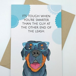 Biglietto Rottweiler / Biglietto Cane / Biglietto Cane Divertente / Interno Vuoto / Biglietto di Auguri / Cancelleria / Biglietto di Laurea