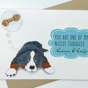 Berner Sennenhund Karte | Georgia O’Keeffe | Berner Sennenhund Briefpapier | Hund Karte | Valentinstag | Hundeliebhaber | Karte zum Jubiläum