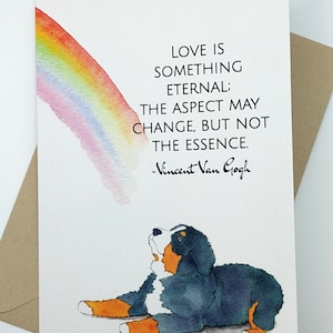 Berner Sennenhund | Vincent van Gogh | Haustier Verlust | Haustier Trauer | Regenbogen-Brücke | Beileid | Hinweis-Karte | Schreibwaren | Innen leer |