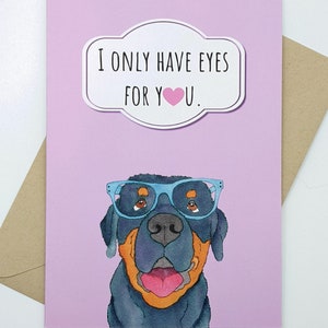Rottweiler Valentinstag Karte | Liebe | Jubiläumskarte | Nur Augen für Sie haben | Hund Karte | Tier Briefpapier | Innen leer