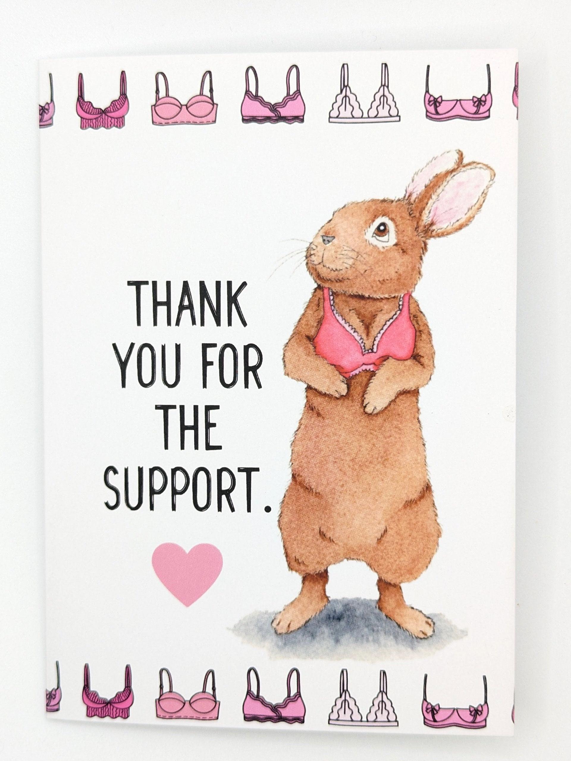 Bunny Card | Thank You | Support | Breast Cancer | Hare | Brassiere ...