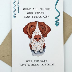 Spaniel | Pointer Alemão de Pelo Curto | Cartão de Aniversário | Anos de Cachorro | Feliz Aniversário | Em Branco por Dentro