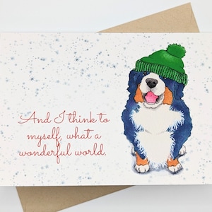 Berner Sennenhund | Weihnachtskarte | Weihnachtskarte | Schnee | Winter | Weihnachtsgrüße | Wunderbare Welt | Armgenommen | Innen leer