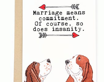 Basset Hound | Jubiläumskarte | Valentinstagskarte | Hochzeit | Ehe | Liebe | Lustig | Innenseite leer