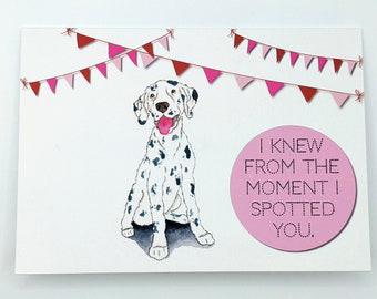Dalmatian Card | Anniversary Card | Valentine's Day | Love | Dog Card | Stationery | Blank Inside