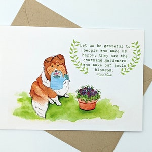 Sheltie | Shetland-herdershond | Tuinmannen | Planten | Proust | Vriendschap | Waardering | Dankbaarheid | Bedankt | Blanco binnenkant