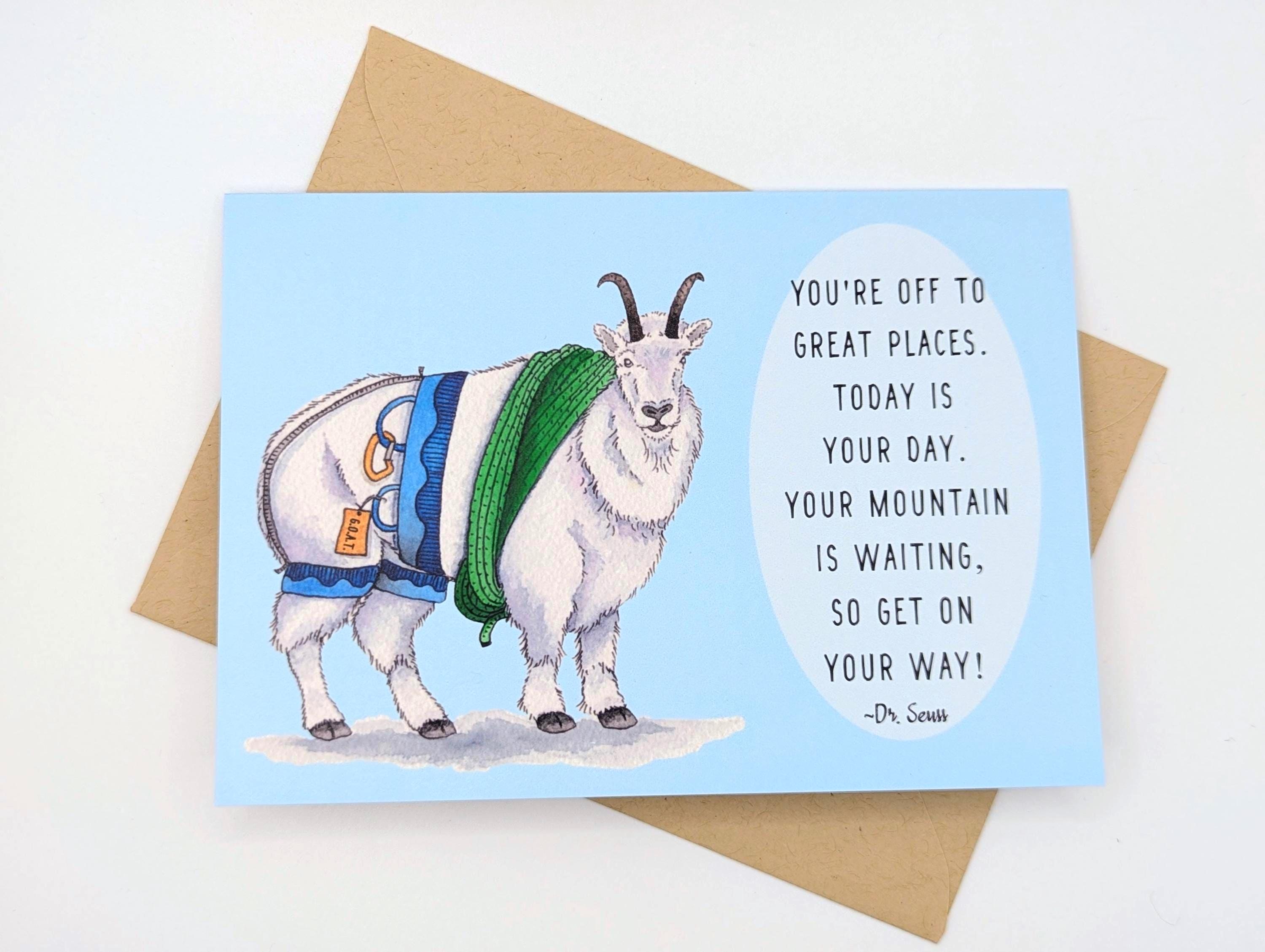 Graduation Goat Mountain Goat Card | Dr. Seuss | Oh the Places You'll Go | Graduation ...