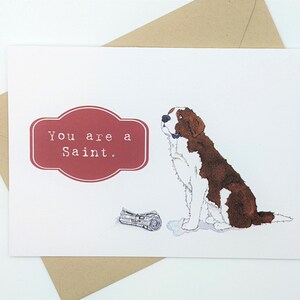Tarjeta de San Bernardo / Tarjeta de agradecimiento / Tarjeta de agradecimiento para perros / Día de la Madre / Tarjeta para perros / Amante de los perros / Interior en blanco / Tarjeta de nota / San Bernardo