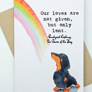 Dackel | Rudyard Kipling | Haustier Verlust | Hund Trauer | Regenbogen-Brücke | Beileid | Tier Briefpapier | Innen leer |