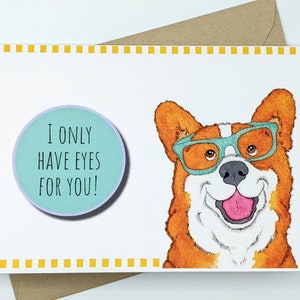 Corgis Karte | Valentinstag Karte | Jubiläum | Liebe | Hund Karte | Schreibwaren | Hunde in Gläsern | Innen leer