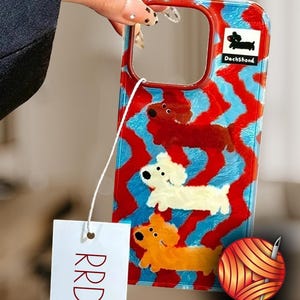 Dog Pattern Phone Case: Colorful Patchwork Soft Cover