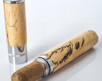 Handcrafted Cigar Travel Tube - Weekend Cigar Case - Groomsman Gift - Cigar Accessories - Wedding Gift  Anniversary Gift - Personalized Gift