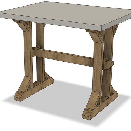 Trestle Kitchen Table Woodworking Plans Etsy