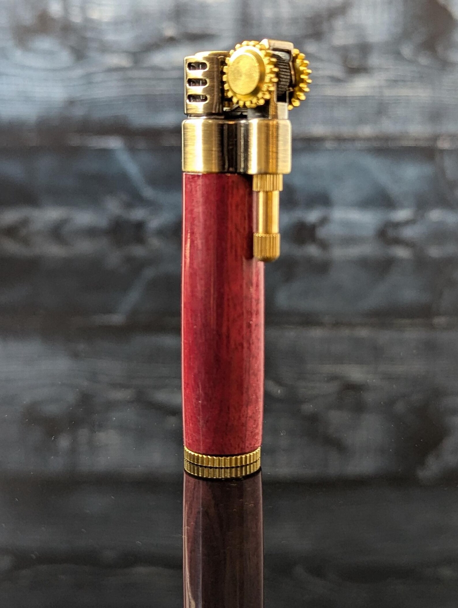 Hand-turned Wood Barrel Lighter - Crafted Elegance - Unique Steampunk ...