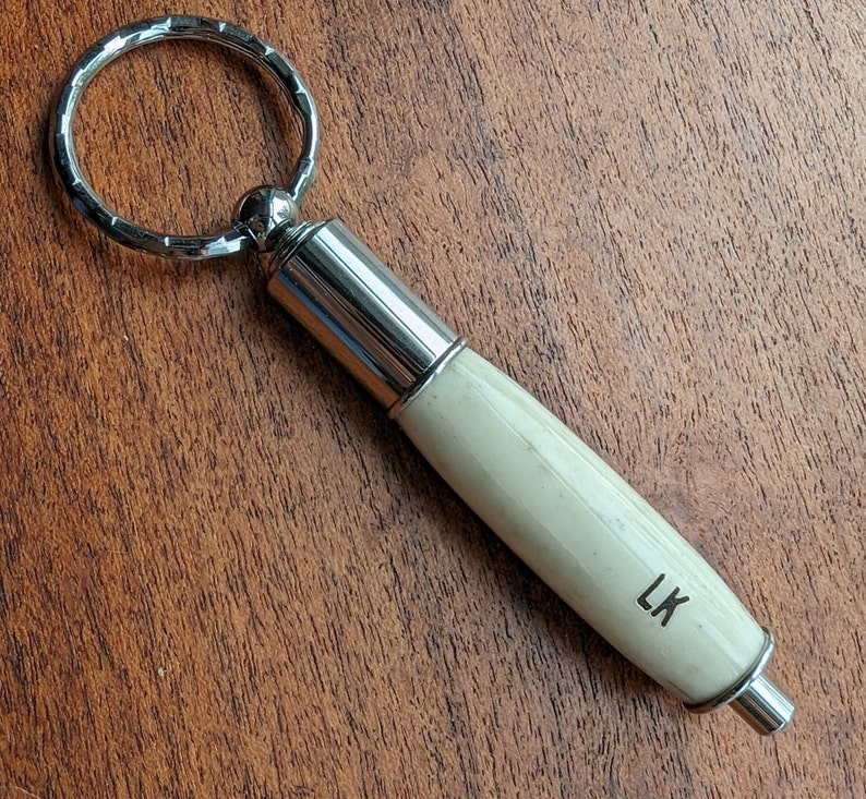 engraved antler cigar plug cutter keychain
