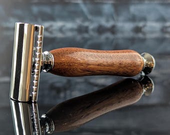 Mesquite Safety Razor, Hand Turned Wood Handle Double Edge Razor, Traditional Wet Shaving, Gift for Him, Men’s Grooming, Made in Texas