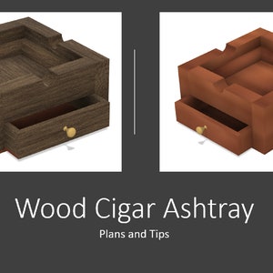 DIY Cigar Smoker Ash Tray and Storage Woodworking Plan - Cigar Bar Rosewood Decor - Engravable Surface Area for Gift for Guys